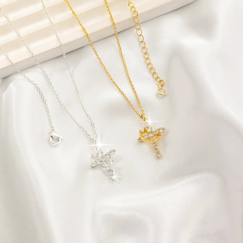 The Eternal Cross & Crown Necklace